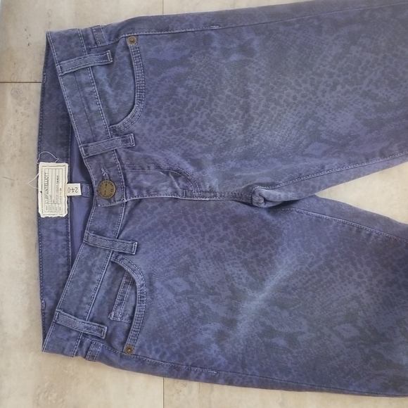 CURRENT/ELLIOT the ankle skinny blue ribbon Size: XS | US 24 animal print cotton - Picture 12 of 16